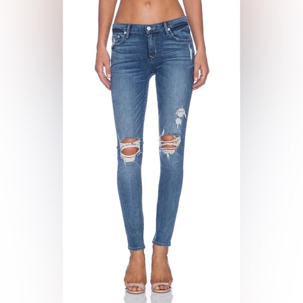 Lovers + Friends Distressed Ricky Low Rise Skinny Jeans in Broadway Stretch 27